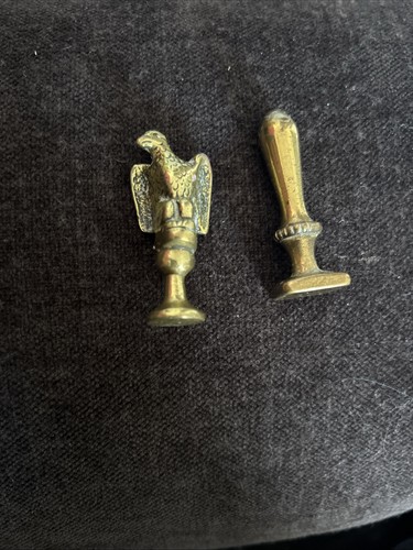 Antique brass wax seal stamps - brass,