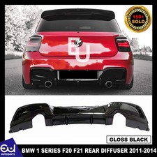 FOR BMW 1 SERIES F20 F21 REAR DIFFUSER 2011-2014 PRE-LCI M135I LOOK GLOSS BLACK