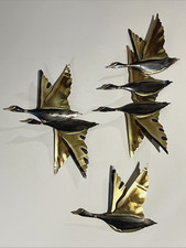 3D Flying Geese Ducks Brass