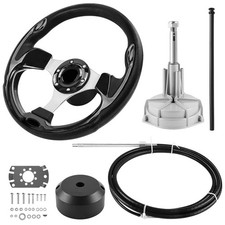 14FT 200HP Outboard Steering System Kit Boat Steering Helm With Wheel & Cable