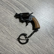 Vintage Miniature Toy Mini Cap Gun Revolver Key chain Made Hong Kong Works fine