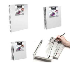 A3 A4 A5 Canvas Cover Sketch Books Spiral Bound Artist Hardback Drawing Painting