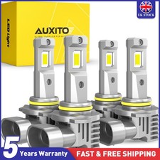 9005 9006 LED Headlights Kit Combo Bulbs 6500K High Low Beam Super White Bright