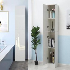 190cm High Gloss Slimline Bathroom Tallboy Free Standing Cabinet Tall Storage