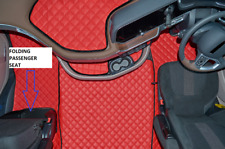 TRUCK ECO LEATHER FLOOR MATS -RED  FIT  Daf  XG , XG+  [ FOLDING PASSENGER SEAT]