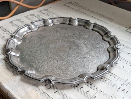 Vintage cavalier tray - vintage, silver
