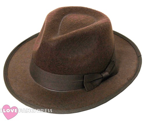 Child brown felt fedora - child,