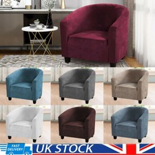 Tub Chair Covers Elastic Stretch Velvet Club Chair Armchair Slipcover