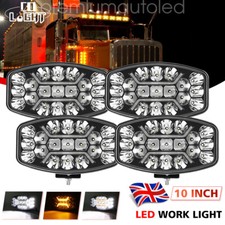 4x LED Lights Combo Spot Lamp Bullbar Truck Lorry Tipper Amber white DRL 12V 24V