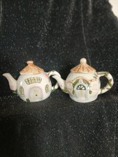 2 MINIATURE TEAPOTS OF