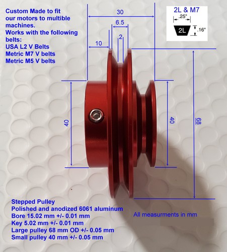 Pulley stepped bore 5 - 2l,