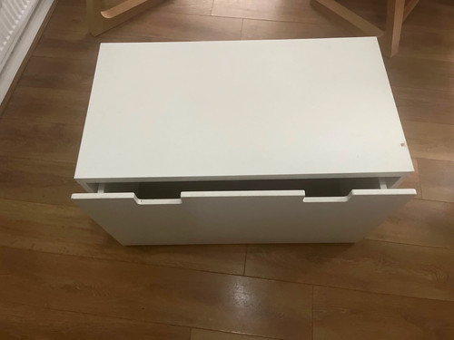 White table with drawer - white,