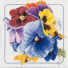 Cross-stitch kit Pansies 435 thea gouverneur Linen