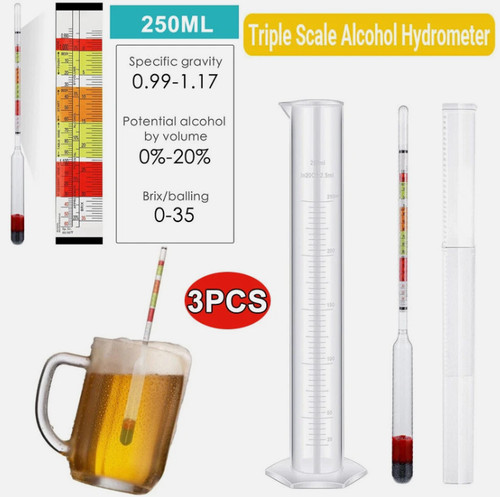 3pcs set alcohol hydrometer - 3pcs/set,