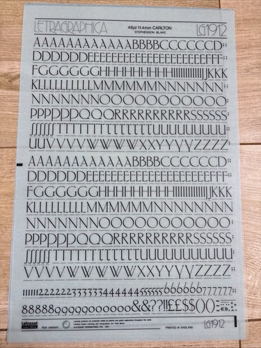 Letraset rub dry transfer - letraset,