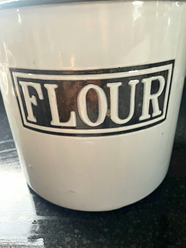 Vintage white enamel - vintage, bin