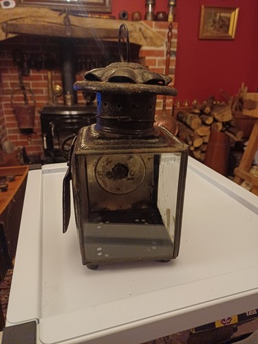 Antique candle railway lantern - antique,