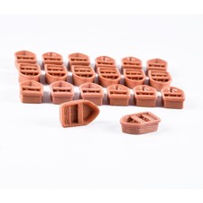 10 Set Miniature Wooden Row