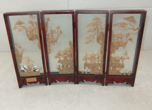 Vintage chinese cork diorama - chinese,