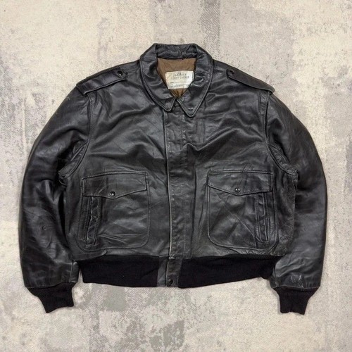 Schott leather flight jacket - leather,