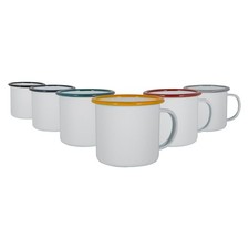 White Enamel Mugs Metal