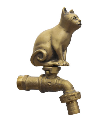 Brass garden cat spigot faucet - brass,