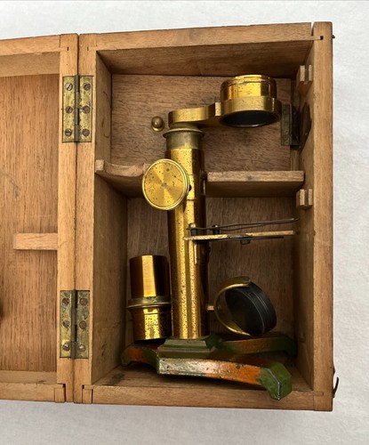 Microscope antique brass - microscope,
