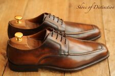 Moreschi Burnished Brown Leather Derby Shoes Men's UK 7.5 US 8.5 EU 41.5 New