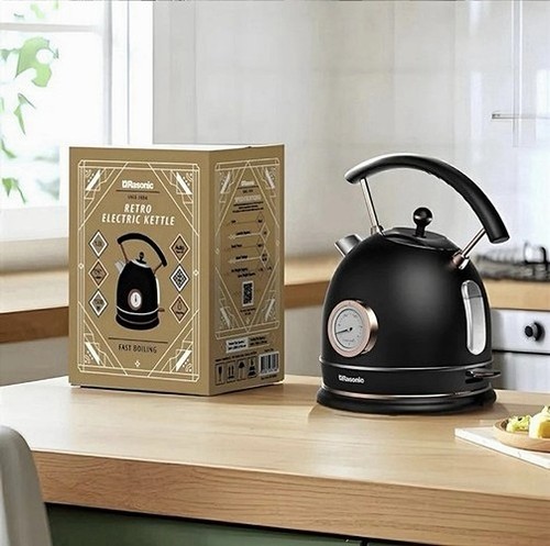 Black retro electric kettle - retro,