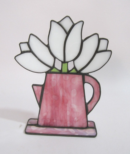 Vintage stained glass - tulip, in