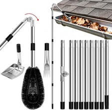 Gutter Cleaner, 4m Telescopic Roof Gutter Cleaning Tool with 180° Swivel Head, G