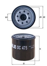 MAHLE OC475 Oil Filter Fits