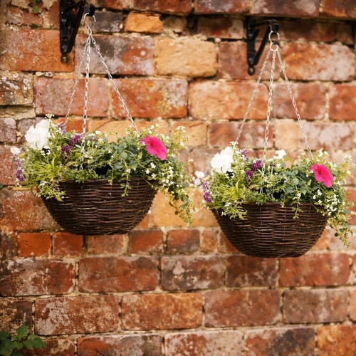 Hanging basket rattan - 2x,