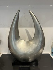 Abstract Sculpture Approx 25 X 18” Crescent On Plinth Large