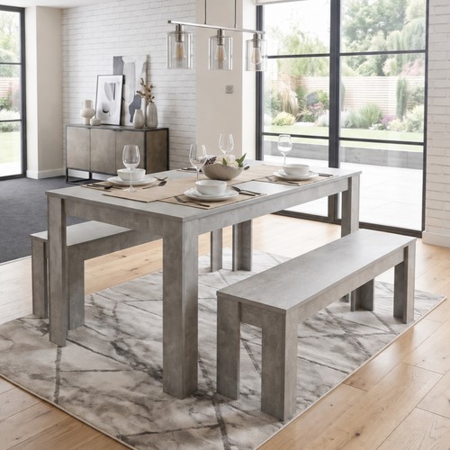 Grey kitchen dining - dining, and