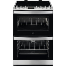 AEG CCS6741ACM Freestanding Ceremic Cooker 4 Zones Double Oven Stainless Steel