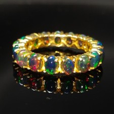 Natural Black Opal Ring Black