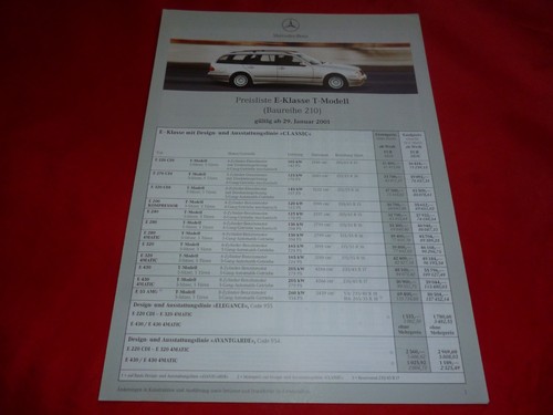 2001 mercedes s210 - mercedes,