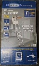 Werner Telescopic Aluminium Loft Ladder - Max Height 2.88m(2.9m)
