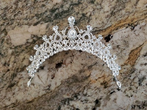 Tiara silver crystal bridal - silver,