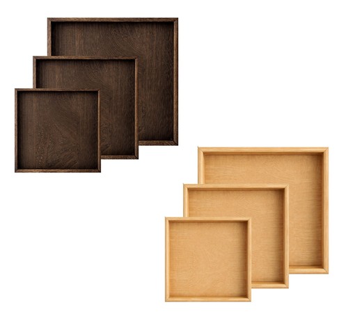 Wooden serving tray - wooden, set