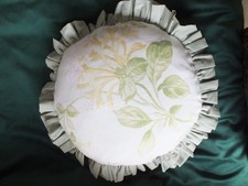 Vintage Laura Ashley Fabric Cushion - Honeysuckle 14 inches excluding frill