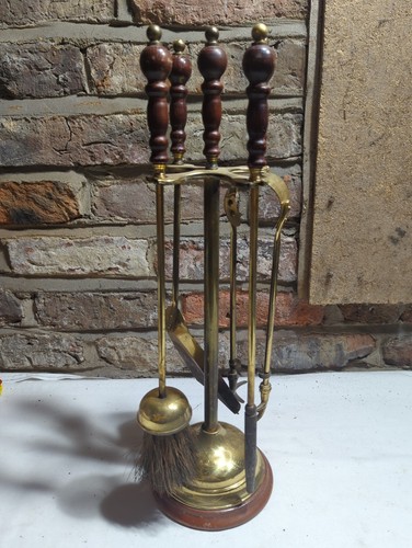 Brass wooden tall 4 piece - &,