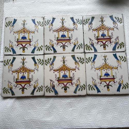 Set antique delft tiles - set, 6