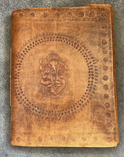 Antique Ganesha Leather Bound Photograph Album Rare