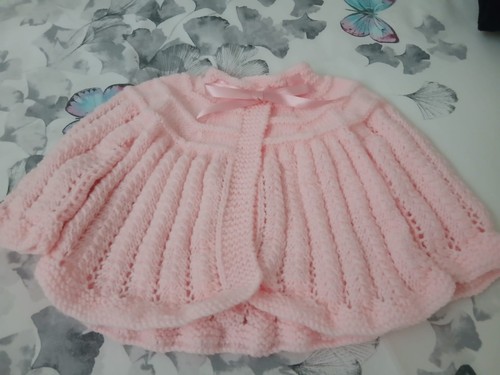 Hand knitted matinee coat - knitted,