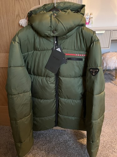 Prada puffer jacket olive - prada,