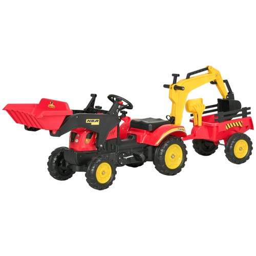 Homcom pedal powered tractor - powered,