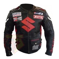 SUZUKI ICON BLACK MOTORBIKE MOTORCYCLE COWHIDE LEATHER BIKERS ARMOURED JACKET