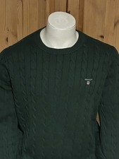 Mens GANT Green Cable Knit